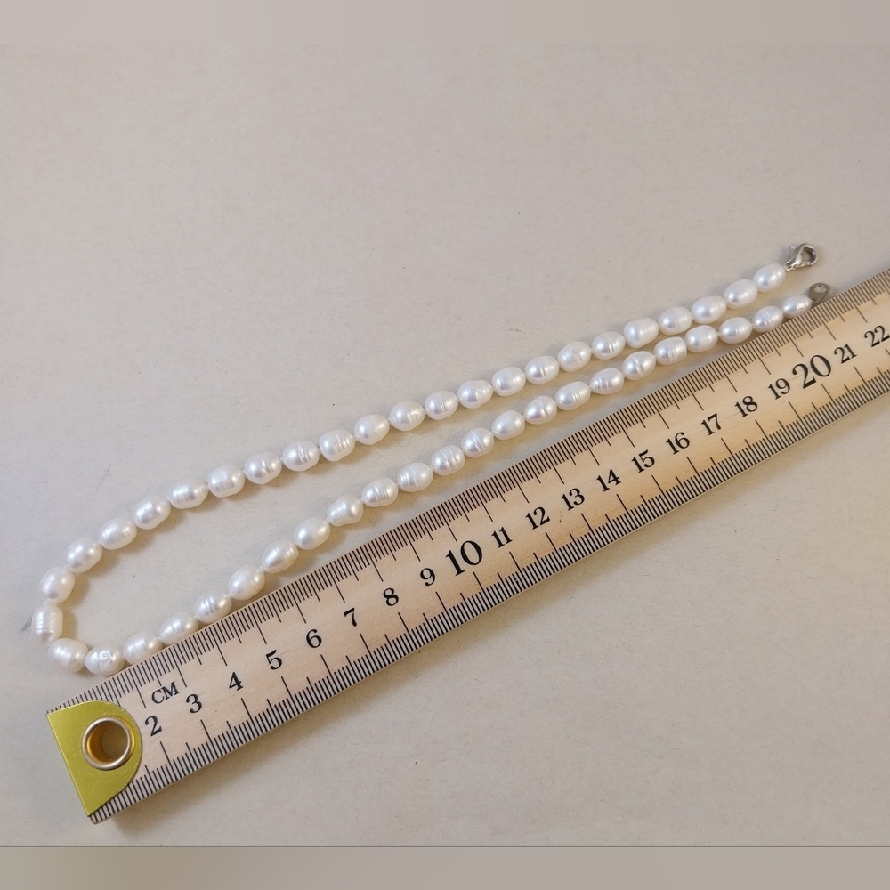 White Freshwater Pearl Necklace - Picture 5 of 12